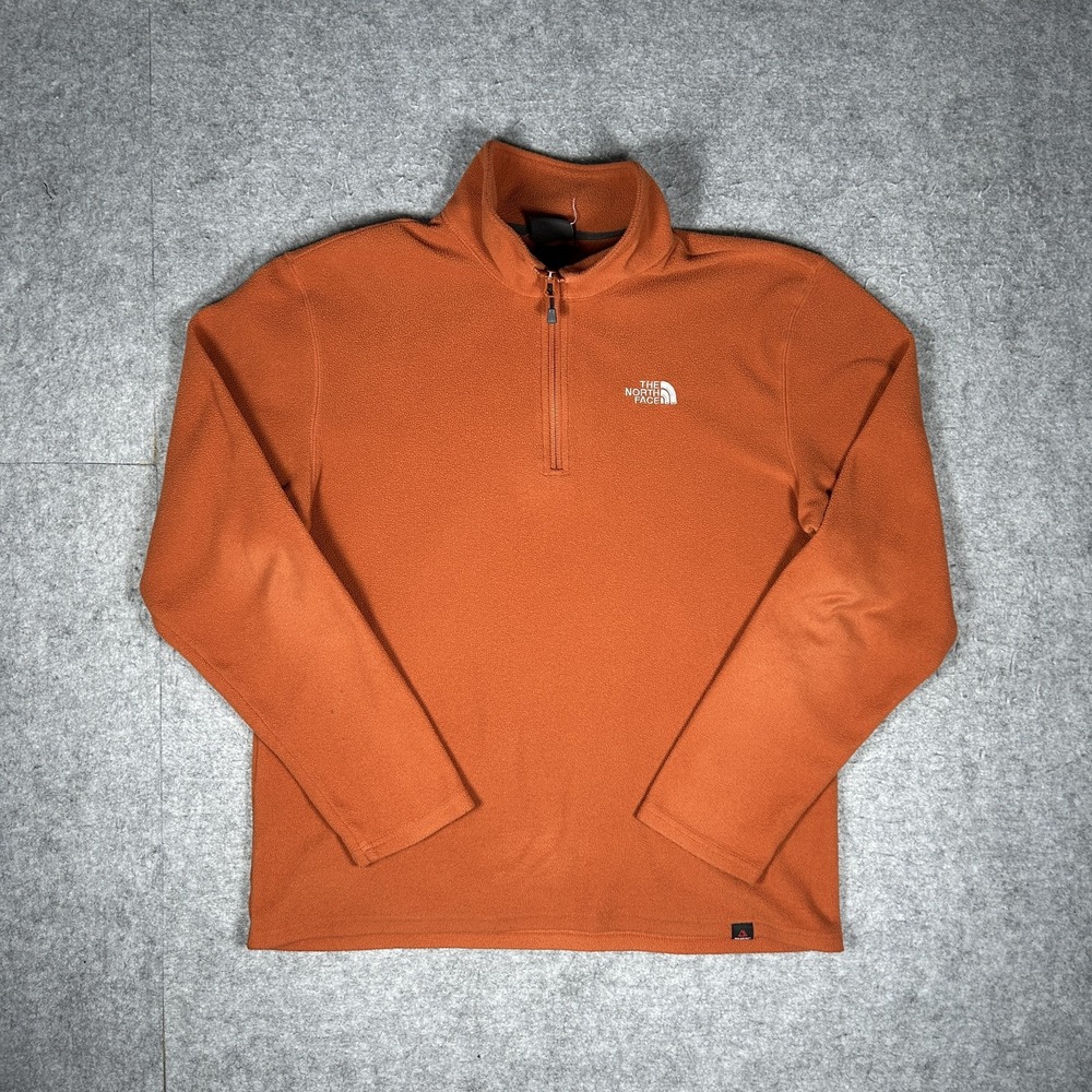 Vintage The North Face Glacier Sweater Mens Medium Orange Y2K Quarter Zip Burnt